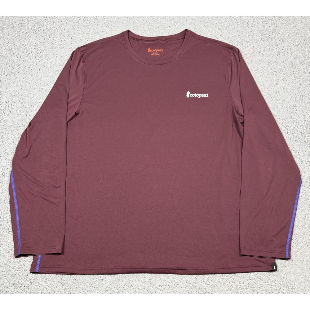 Cotopaxi Shirt Mens 2XL Burgandy Long‎ Sleeve Crewneck Hiking Performance Top